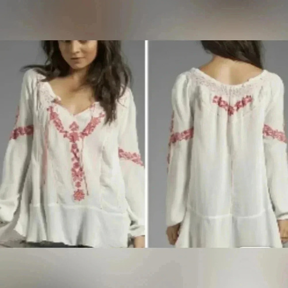 Free People Women’s Rolling Stone Peasant Top XSmall - Picture 3 of 16
